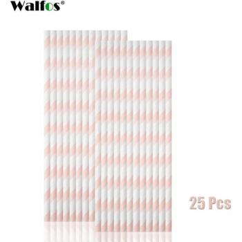 WALFOS 25pcs Drinking Straws for Birthday and Valentine's Parties