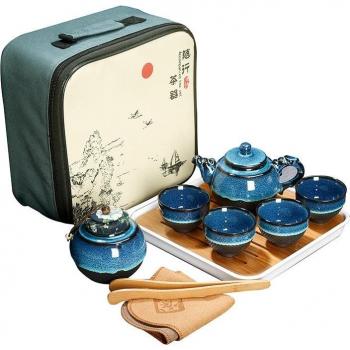 Jingdezhen Temmoku Glaze Tea Set