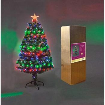 3Ft/90cm Multicolour 8 Modes Fibre Optic Christmas Tree