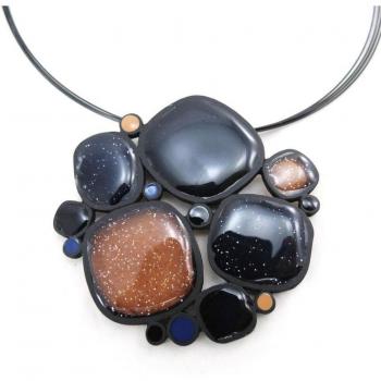 Collier NOA J4243 “Ossigeno” in Tono Marrone e Blu