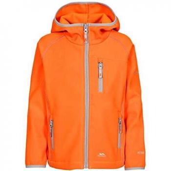 Trespass Kian Veste Softshell avec Capuche Mixte Enfant, Orange, Taille 5/6