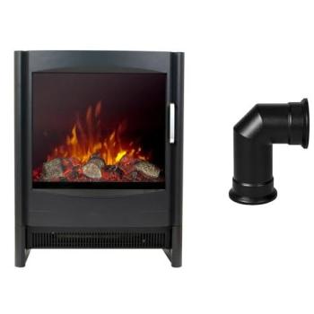 Keston Black Electric Stove with Angled Chimney – Sureflame