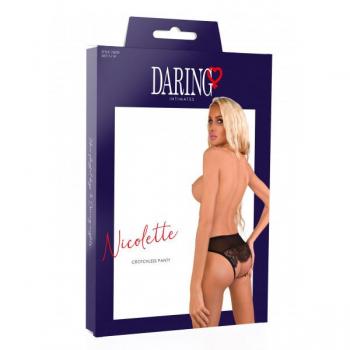 Culotte Ouverte Nicolette Noire - Taille : S/M