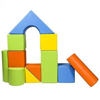 Set De 11 Blocs En Mousse Pour Le Jeu Jaune, Vert, Orange