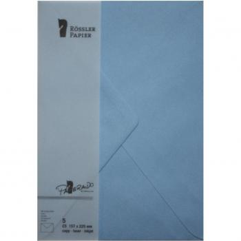 Pack de 5 sobres C5 con interior azul