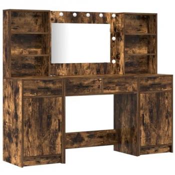 Tavolo set 3x in legno dimolito di rovere con finitura fumé
