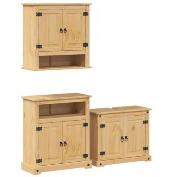 Juego Corona de Baño: 3 piezas de madera de pino