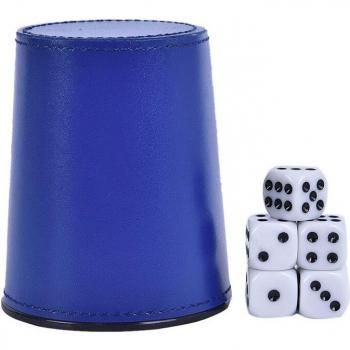 Tasse à dés en cuir avec 5 dés et flanelle pour KTV