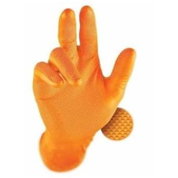 Orange 100x Premium Nitrile Gloves – Small, 50 Pairs, Powder‑Free, Latex‑Free, Textured