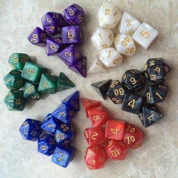 7pcs Marbled Polyhedron Dice for D&D