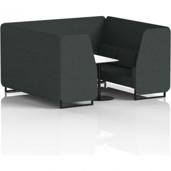 Charcoal Ridge Brixworth 6‑Seat Office Booth, Black‑Legged Table