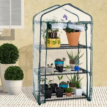 3-Tier Portable PVC Garden Greenhouse Cover - Waterproof and Corrosion-Resistant