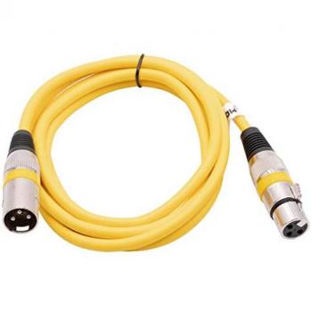 Câble DMX 3 broches XLR mâle et femelle - 2m en PVC jaune