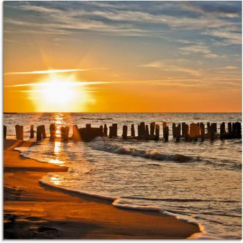 Artland Glasbild »Romantischer Sonnenuntergang«, Strand, (1 St.), in verschiedenen Größen