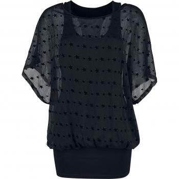 Camiseta Gótica Forplay Estrellas Dobles Negra – Talla 4XL
