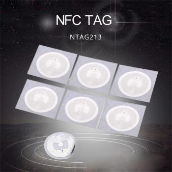 25mm White NFC Stickers NTAG 213 RFID Tags ISO14443A 13.56MHz (1pc/10pcs)