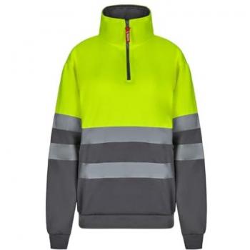 Sudadera bicolor cremallera alta visibilidad Velilla 3XL