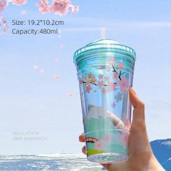 Vasos Sin BPA Sakura con Tapas para Bebidas