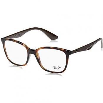 Eyewear by Ray-Ban Rx7066 col. 5577 Unisex Square Prescription Sunglasses in Shiny Havana