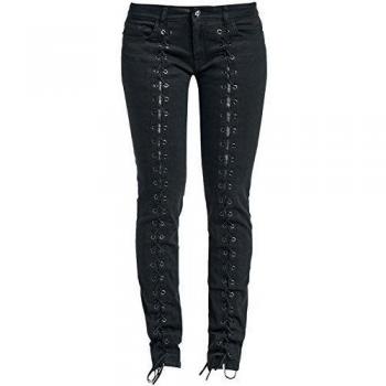 Rock Rebel by EMP Jeans Lace-Up Skarlett Slim-Fit Mujer Negro W27L32