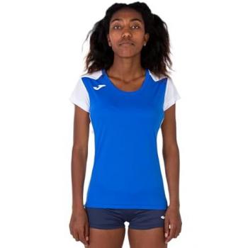 Camiseta Joma Record II manga corta mujer color royal blanco