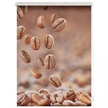 Seitenzugrollo Rollo Klemmfix, ohne Bohren, blickdicht, Kaffee