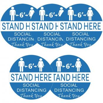 Social Distancing Arrow Feet Signs - 5 Pack