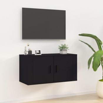 Mueble para Televisor de pared negro 80x34,5x40 cm