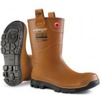 Dunlop Purofort RigPro Safety Wellingtons Brown Size 48