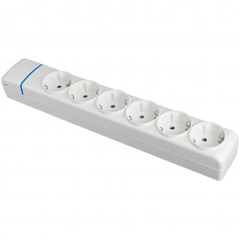 Regleta multipla 6 prese 2P+E 16A 250V Bianco Policarbonato