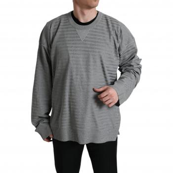 Dolce & Gabbana Gray Striped Silk Pullover for Men - IT48