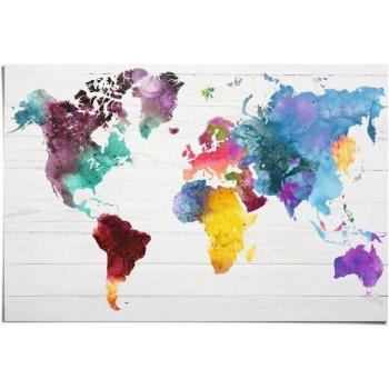 Reinders! Bunte Weltkarte im Aquarell-Stil