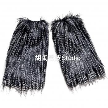 Y2K Japanese Punk Autumn Leg Warmers for Girls - Harajuku Style Black and White Knee Sleeves