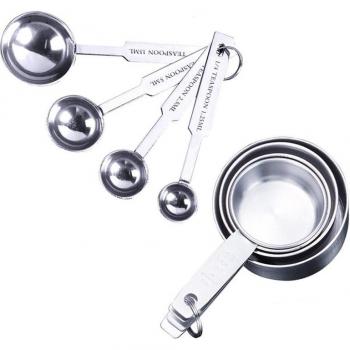 Stackable Stainless Steel Measuring Cups and Spoons