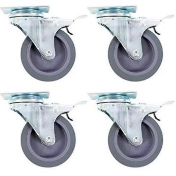 VidaXL Swivel Casters with Double Brakes 4 pcs 75 mm