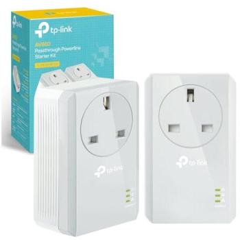 TL‑PA4010P Passthrough Powerline Adapter Kit (AV600) – Single Port