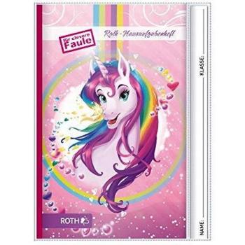 ROTH Cleverfaule Hausaufgabenheft mit Einhornportrait A5