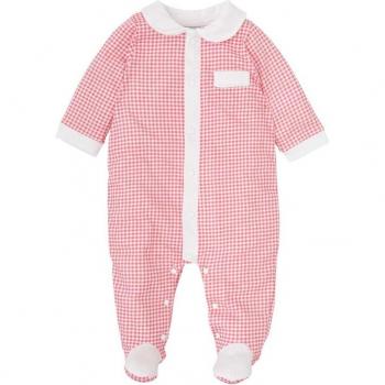 Pelele Infantil Azul y Blanco Vichy 100% Algodón