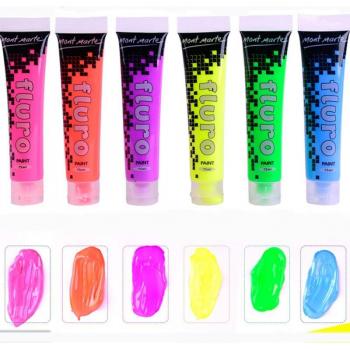 Juego de Pintura Textil Brillante - 6 Colores Metálicos
