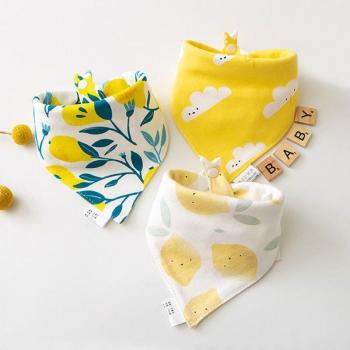 Bavoirs Bandana 100% Coton Imprimés Dessin Animé pour Bébé - Lot de 3