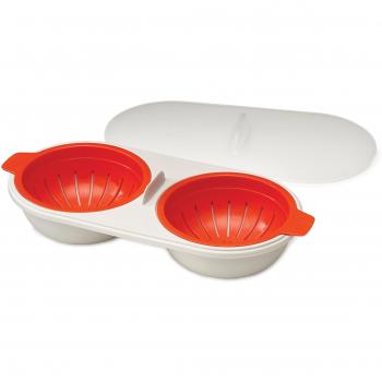 Mikrowellen‑Eierpochierer von Joseph Joseph – Steinfarbig/Oder Orange