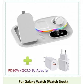 RGB 30W Qi Wireless Charging Station 4-in-1 Dock for iPhone 12/13, Samsung S22/S21, Galaxy Watch, and Buds (2022)