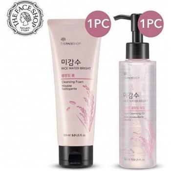 Face Shop Olio Lavaggio con Acqua di Riso e Set Schiuma