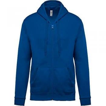 Molleton‑Kapuzenpullover „Kariban“ – Blau, XL, Reißverschlusstyp