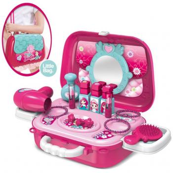 Valigetta Beauty Giocattolo con Specchio e 17 Accessori per Bambini con Tracolla