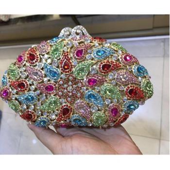 Cartera de Lujo con Cristales Coloridos