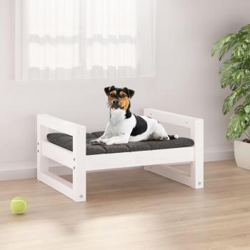 Dog Bed White 55.5x45.5x28 cm Solid Pine Wood vidaXL