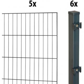 Einstabmattenzaun GARDEN 'N' MORE Standard 11‑St – 200 × 75 cm, 10 m, 6 Pfosten