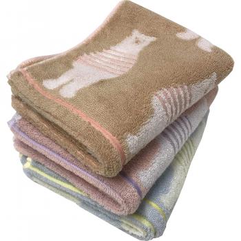 Bear‑Border Cotton Face Towel Pack – 3‑Piece, 34×80 cm