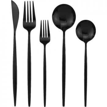 304 Stainless Steel 30-Piece Kitchen Cutlery Set - Rose Design